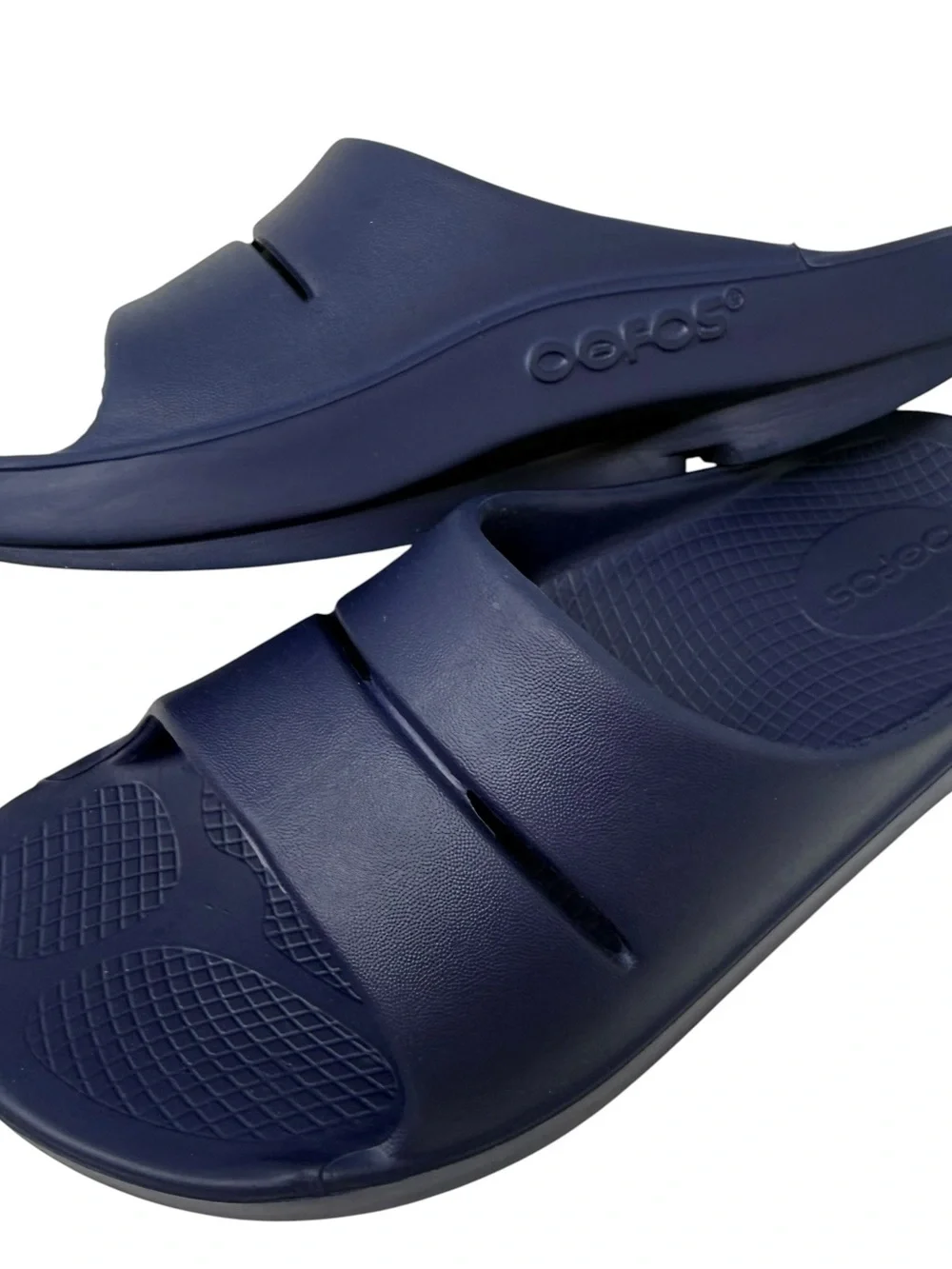 Oofos Ooahh Women’s Size 7 Navy Blue Slide Sandals Recovery Comfort shoes